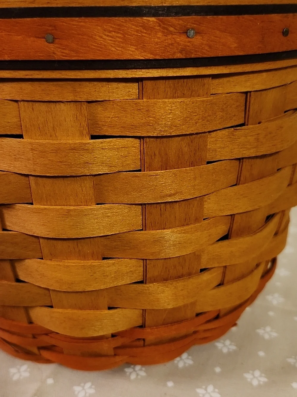 Longaberger 1995 Pumpkin Basket With Hand Painted Lid
